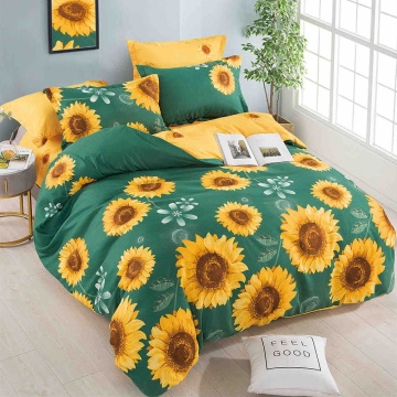 Lenjerie de pat finet pentru 1 persoană, 4 piese, galben și verde, JoJo Home, FNJ1-121