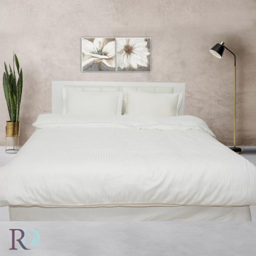 Lenjerie de pat Raye, 100% bumbac satin, alb, Roxyma Dream – prezentare vizuală a produsului