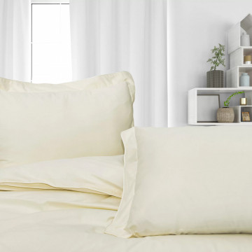 Lenjerie de pat uni, 100% bumbac satin, crem, Roxyma Dream – prezentare vizuală a produsului