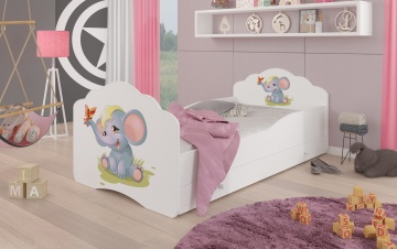Pat copii ADRK CASIMO – 70x140 cm – Alb – detaliu vizual al modelului