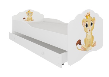 Pat copii ADRK CASIMO – 70x140 cm – Alb – cadru alternativ