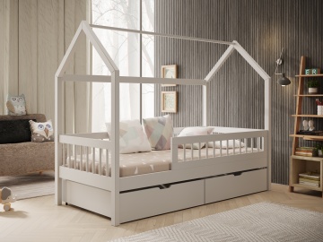 Pat copii ADRK House Galicja – 70x140 cm – Alb – fotografie de catalog a modelului