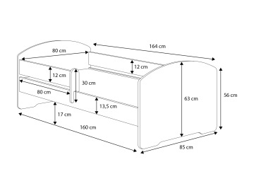Pat copii ADRK PEPE – 80x160 cm – Alb – vedere generală a produsului – cadru alternativ al produsului