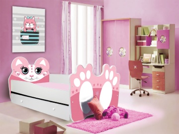 Pat copii ADRK Urs roz – 70x140 cm – Roz – prezentare completă a produsului – cadru alternativ al produsului