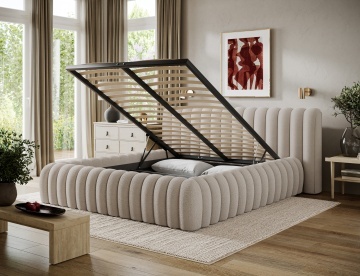 Pat tapițat ELTAP Carilla Bed, 160x200 cm, bej, Royal 18 – fotografie suplimentară de catalog