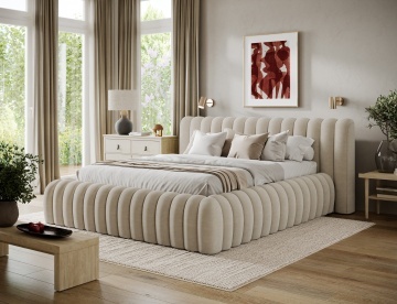 Pat tapițat ELTAP Carilla Bed, 180x200 cm, bej, Monolith 04 – fotografie de catalog a modelului