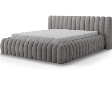 Pat tapițat ELTAP Carilla Bed, 180x200 cm, gri, Coralline 03, CU SOMIERĂ METALICĂ, Mecanism pe gaz, CU LADĂ