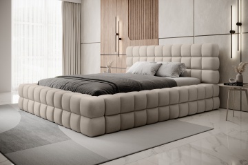 Pat tapițat ELTAP Dizzle Bed, 140x200 cm, bej, Touch 18 – prezentare vizuală a designului
