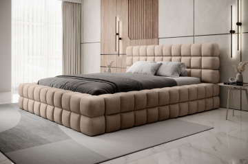 Pat tapițat ELTAP Dizzle Bed, 160x200 cm, bej, Amore 18 – prezentare vizuală a designului