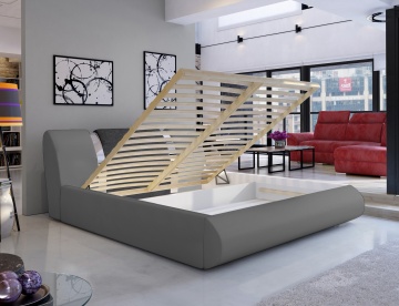 Pat tapițat ELTAP Flavio, 140x200 cm, gri, Soft 29 – prezentare alternativă a modelului – cadru alternativ al produsului