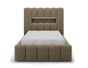 Pat tapițat ELTAP Lamica, 90x200 cm, maro deschis, Nube 20 – vedere generală a produsului – cadru alternativ al produsului