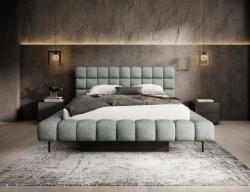 Pat tapițat ELTAP Magentta, 160x200 cm, albastru, Touch 100 – prezentare alternativă a modelului