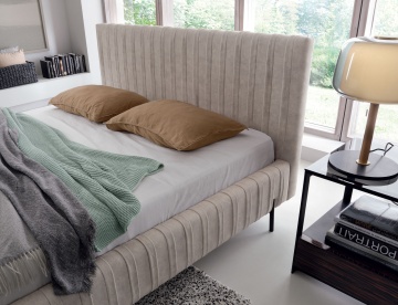 Pat tapițat ELTAP Plissa Bed, 160x200 cm, bej, Relax 18 – prezentare vizuală a designului