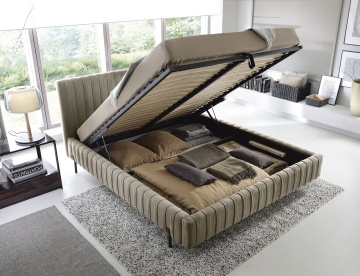 Pat tapițat ELTAP Plissa Bed, 160x200 cm, maro deschis, Nube 20 – imagine suplimentară din galeria modelului