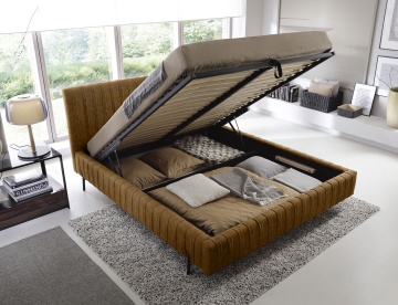 Pat tapițat ELTAP Plissa Bed, 180x200 cm, galben, Relax 45 – vedere generală a produsului