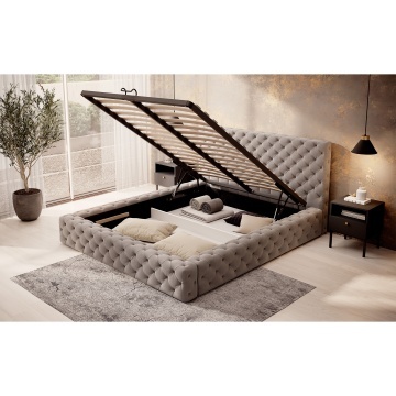 Pat tapițat ELTAP Princce, 140x200 cm, bej, Sola 18 – prezentare alternativă a modelului