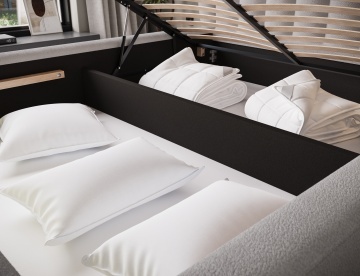 Pat tapițat ELTAP Tapedo Bed, 160x200 cm, Light grey, Amore 01 – vedere suplimentară a modelului