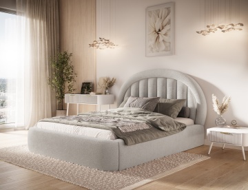 Pat tapițat ELTAP Tapedo Bed, 180x200 cm, Light grey, Amore 01 – imagine de prezentare din galeria produsului