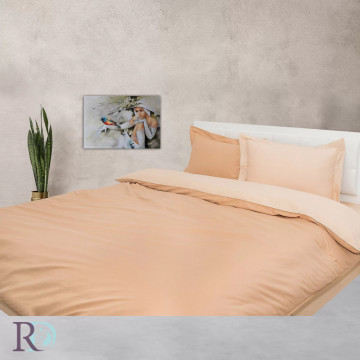Lenjerie de pat cu 2 fețe Svetlo, 100% bumbac satin, bej / crem, Roxyma Dream – imagine de catalog a produsului