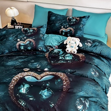 detaliu lenjerie finet 5d turcoaz inimi cu cristale jojo home perne si pilota