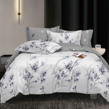 Lenjerie de pat | policotton | Johnny Home | floral gri | 4 piese