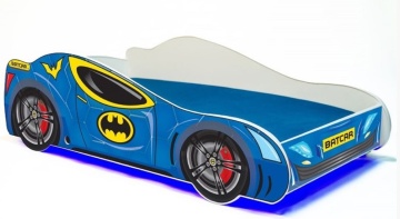 Pat copii ADRK BATCAR – 80x160 cm – Albastru – fotografie de catalog a modelului – cadru alternativ al produsului