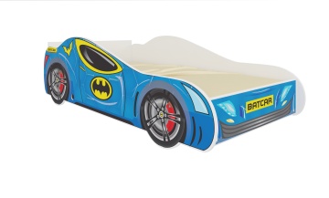 Pat copii ADRK BATCAR – 80x160 cm – Albastru – fotografie de catalog a modelului