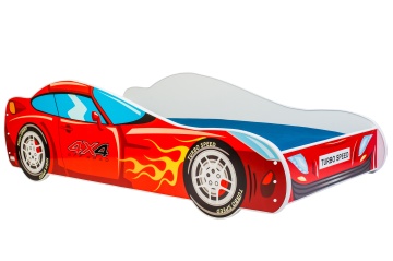 Pat copii ADRK CAR 4x4 – 70x140 cm – Roșu – fotografie de catalog a modelului
