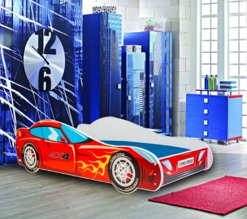 Pat copii ADRK CAR 4x4 – 80x160 cm – cu somieră inclusă – Roșu
