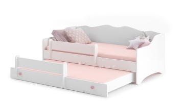 Pat copii ADRK EMKA II Pink White – 80x160 cm – Alb – fotografie de catalog a modelului