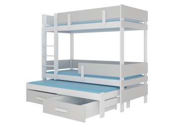 Pat copii ADRK ETAPO – 80x180 cm – Alb / Gri – fotografie de catalog a modelului – cadru alternativ al produsului