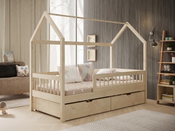 Pat copii ADRK House Galicja – 90x200 cm – Pin – fotografie de catalog a modelului