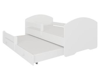 Pat copii ADRK PEPE II – 80x160 cm – Alb – vedere generală a produsului – prezentare suplimentară a modelului