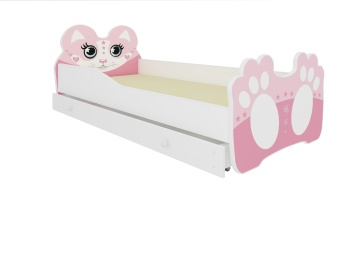 Pat copii ADRK Urs roz – 80x160 cm – Roz – fotografie de catalog a modelului – cadru alternativ al produsului