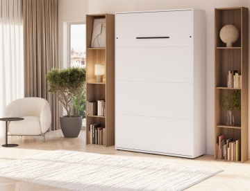 Pat rabatabil ADRK Vivario 120 – 120x200 cm – Alb – închis în ambient luminos, vedere laterală