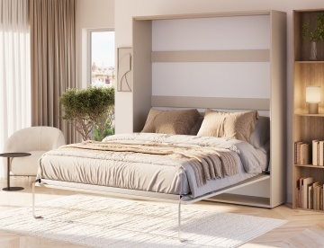 Pat rabatabil ADRK Vivario 160 – 160x200 cm – Cașmir – închis în ambient luminos, vedere laterală
