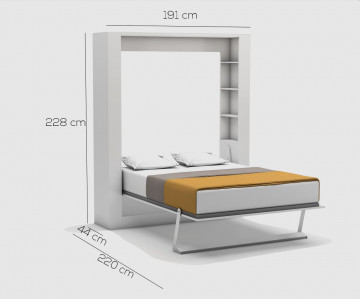 Pat rabatabil dublu Nova Queen Bed 150x200 cm, somieră inclusă, fără tăblii tapițate – fotografie de produs pentru catalog