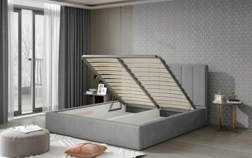 Pat tapițat ELTAP Audrey, 140x200 cm, gri, Monolith 84 – vedere suplimentară a modelului