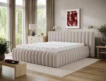 Pat tapițat ELTAP Carilla Bed, 140x200 cm, bej, Royal 18 – prezentare vizuală a designului