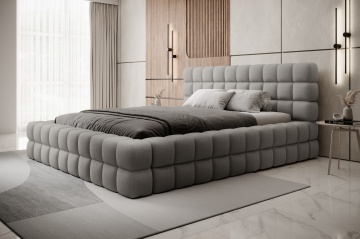 Pat tapițat ELTAP Dizzle Bed, 140x200 cm, gri, Royal 04 – prezentare vizuală a designului