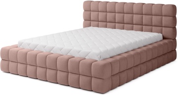 Pat tapițat ELTAP Dizzle Bed, 140x200 cm, roz, Touch 24, CU SOMIERĂ METALICĂ, Mecanism pe gaz, CU LADĂ