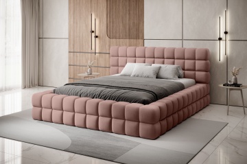 Pat tapițat ELTAP Dizzle Bed, 140x200 cm, roz, Touch 24 – prezentare finală din galeria produsului