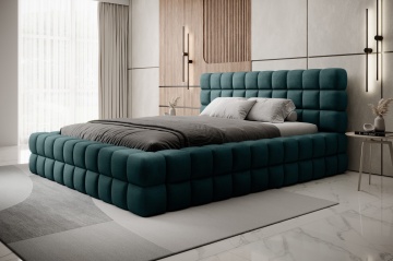 Pat tapițat ELTAP Dizzle Bed, 140x200 cm, verde, Amore 38 – prezentare vizuală a designului