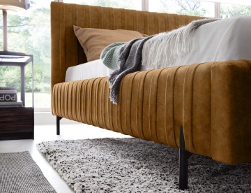 Pat tapițat ELTAP Plissa Bed, 160x200 cm, galben, Relax 45 – prezentare tehnică sau de produs din galerie