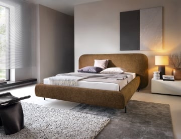 Pat tapițat ELTAP Pointt, 180x200 cm, galben, Breona 45 – fotografie de catalog a modelului