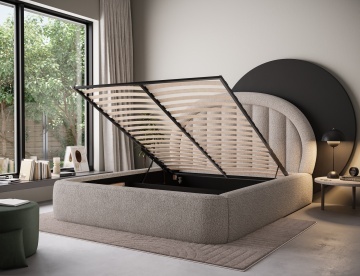 Pat tapițat ELTAP Tapedo Bed, 180x200 cm, bej, Royal 18 – fotografie suplimentară de catalog