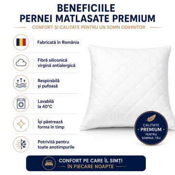 Beneficiile pernei matlasate premium cu fibră siliconică virgină și fermitate la alegere