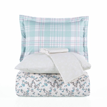 Set lenjerie pat Lola bleu Hobby Home, vedere produs împachetat complet