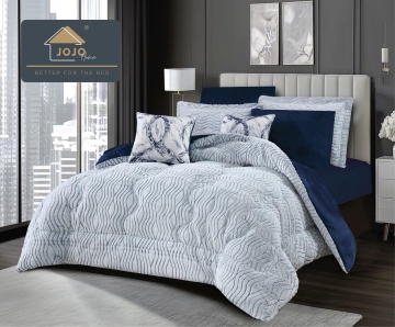Set Pat 6 Piese Catifea & Blăniță Artificială Bleumarin | Pilota Dublă Reversibilă | Jo-Jo Home