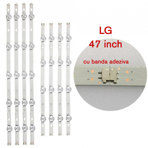 Set barete led TV LG 47 inch, 8 barete 4 si 5 leduri, INNOTEK DRT 3.0 47'' TYPE REV02, 47LB